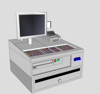 POS机收银台机器电脑的SKP模型_su模型下载 草图大师模型_SKP模型