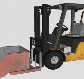 工业设备叉车机械模型_su模型下载 草图大师模型_SKP模型