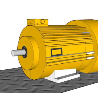马达3HP工业电机的SKP模型素材_su模型下载 草图大师模型_SKP模型