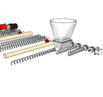 绞龙输送机模型_su模型下载 草图大师模型_SKP模型