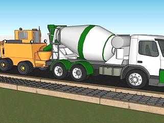 公路混凝土浇筑机模型_su模型下载 草图大师模型_SKP模型