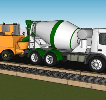 公路混凝土浇筑机模型_su模型下载 草图大师模型_SKP模型