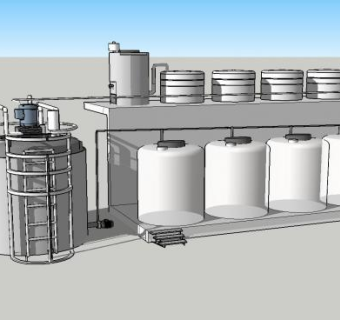 工业工厂积水罐模型_su模型下载 草图大师模型_SKP模型