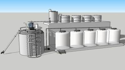 工业工厂积水罐模型_su模型下载 草图大师模型_SKP模型