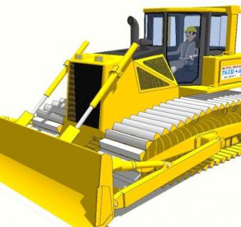 履带式推土机模型_su模型下载 草图大师模型_SKP模型