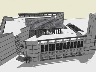 大学图书馆建筑模型