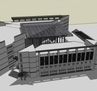 大学图书馆建筑模型