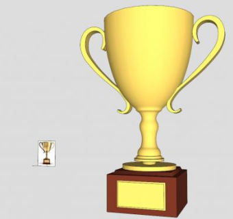 奖杯金色的SKP模型素材_su模型下载 草图大师模型_SKP模型