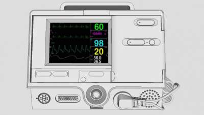 医疗设备心脏除颤器模型_su模型下载 草图大师模型_SKP模型