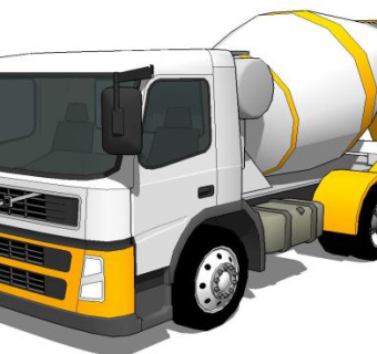 搅拌车泥罐车模型_su模型下载 草图大师模型_SKP模型