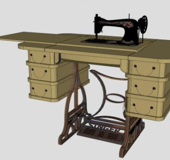 复古式缝纫机Skp模型_su模型下载 草图大师模型_SKP模型