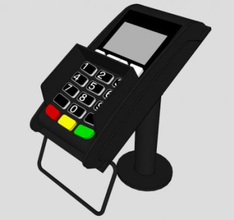 黑色的刷卡机POS机的SKP模型_su模型下载 草图大师模型_SKP模型