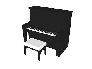 黑色钢琴钢琴<em>椅子</em>的SKP模型_<em>su模型</em>下载 草图大师模型_...