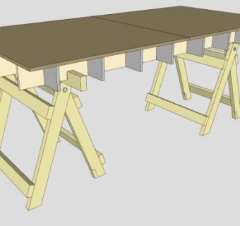 木工切割台桌子的SKP模型_su模型下载 草图大师模型_SKP模型