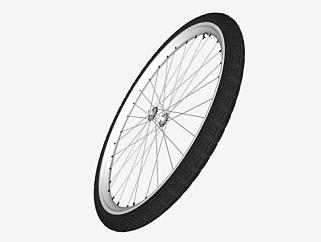 单车轮胎车轮的SKP模型_su模型下载 草图大师模型_SKP模型
