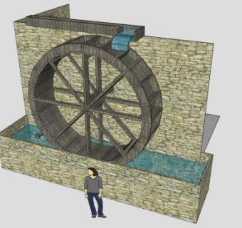 水轮磨坊的skp模型_su模型下载 草图大师模型_SKP模型