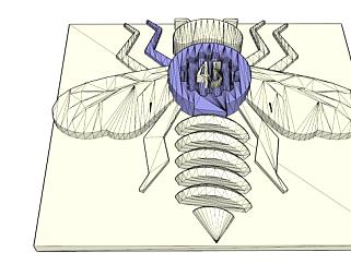蜜蜂的化石标本SKP模型_su模型下载 草图大师模型_SKP...