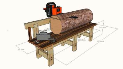 伐木电锯工作台模型_su模型下载 草图大师模型_SKP模型