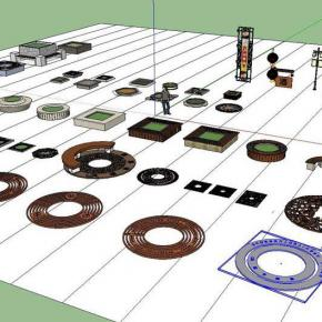 树池花钵花箱花坛模型下载_sketchup草图大师SKP模型