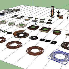 树池花钵花箱花坛模型下载_sketchup草图大师SKP模型