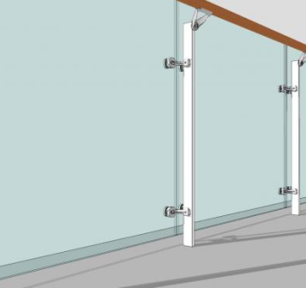 钢化玻璃栏杆阳台栏杆SU模型下载_sketchup草图大师SKP模型