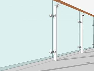 钢化玻璃栏杆阳台栏杆SU模型下载_sketchup草图大师SKP模型