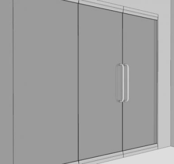 一扇玻璃门简易室内设计SU模型下载_sketchup草图大师SKP模型