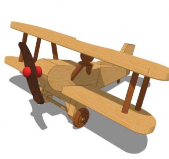 玩具模型螺旋式木飞机的SKP模型_su模型下载 草图大师模型_SKP模型