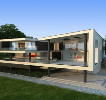 现代风格简易建筑别墅SU模型