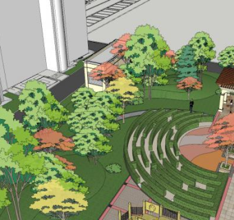 山明水清西段组团山体公园景观设计SU模型