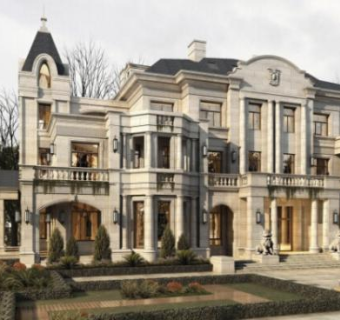 法式别墅建筑SU模型