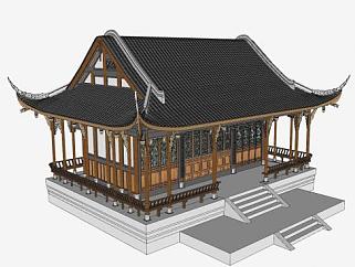 中国古建筑SU模型下载_sketchup草图大师SKP模型