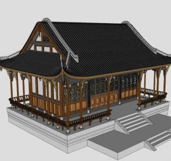 中国古建筑SU模型下载_sketchup草图大师SKP模型