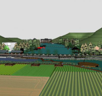 美丽乡村公园生态园设计SU模型