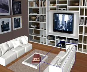 欧式室内客厅沙发电视柜SU模型下载_sketchup草图大师SKP模型