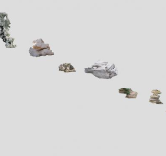 假山石假山石太湖石景观小品SU模型下载_sketchup草图大师SKP模型
