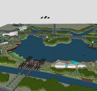 徐州湛江滨湖公园SU模型