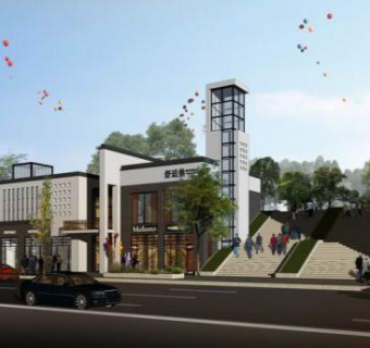 新中式商业街建筑SU模型