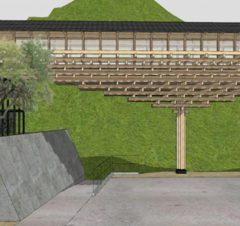 隈研吾设计梼原木桥博物馆SU模型下载_sketchup草图大师SKP模型