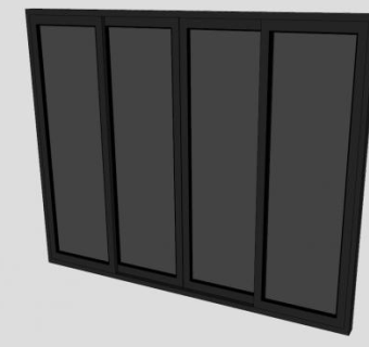 阳台玻璃门推拉门客厅移门SU模型下载_sketchup草图大师SKP模型