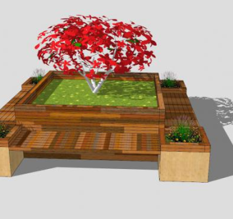 景观树池现代风格SU模型下载_sketchup草图大师SKP模型
