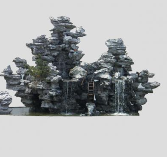 假山石假山石组件景观小品SU模型下载_sketchup草图大师SKP模型