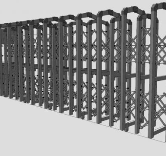 电动门电动伸缩门组件SU模型下载_sketchup草图大师SKP模型