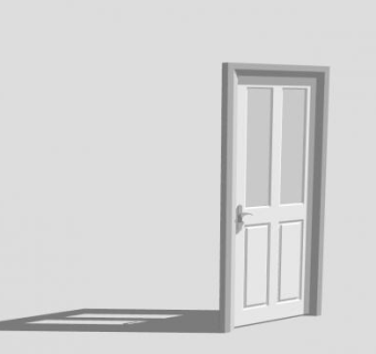 白色卫生间房门SU模型下载_sketchup草图大师SKP模型