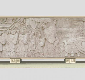 汉代雕塑景墙园林景观浮雕SU模型下载_sketchup草图大师SKP模型