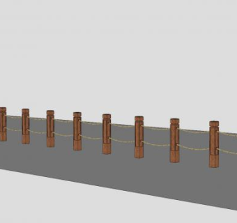 护栏麻绳护栏工艺SU模型下载_sketchup草图大师SKP模型