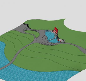 诚市公园景观SU模型