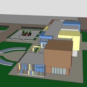 我备受“摧残”的幼儿园建筑设计SU模型下载_sketchup草图大师SKP模型