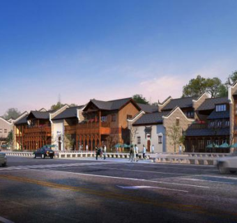 武汉汉口里商业街老汉口风格SU模型下载_sketchup草图大师SKP模型