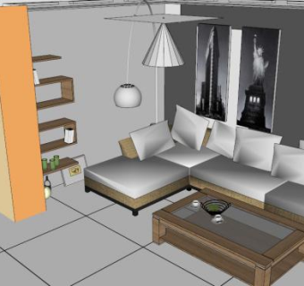 客厅沙发组合SU模型下载_sketchup草图大师SKP模型